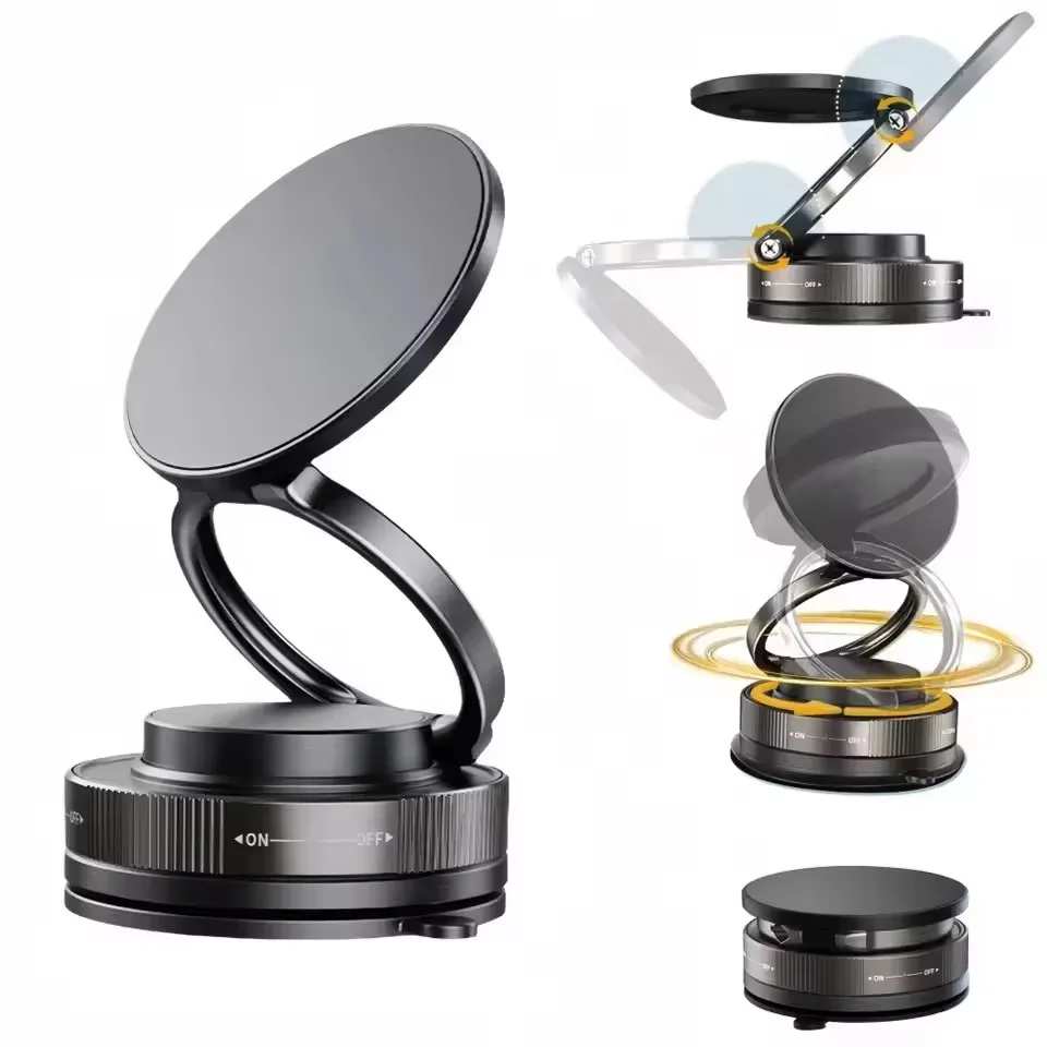 Phone Accessories Holder Car - Yükseltilmiş 360 ° Vakumlu Manyetik Telefon